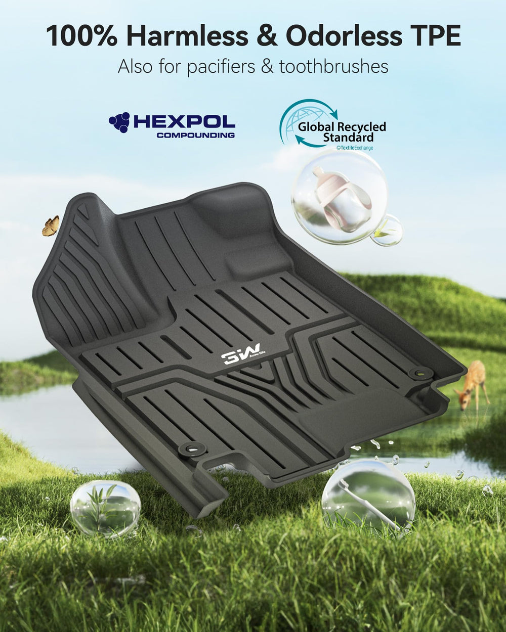 Edge-to-edge fit by 3W mats in Honda Odyssey interior