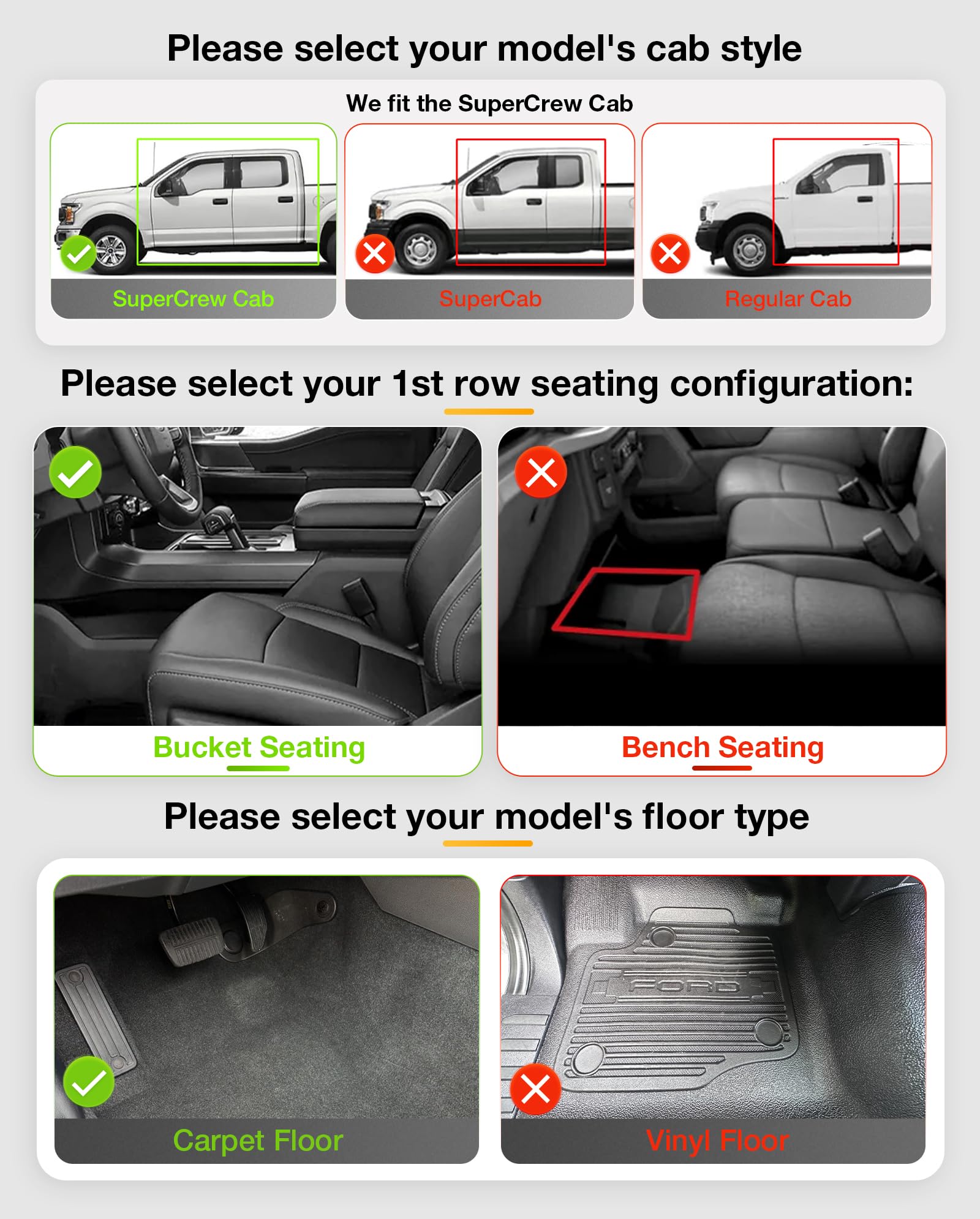 3W floor mats for F-150 Lightning SuperCrew with tailored fit and easy maintenance.