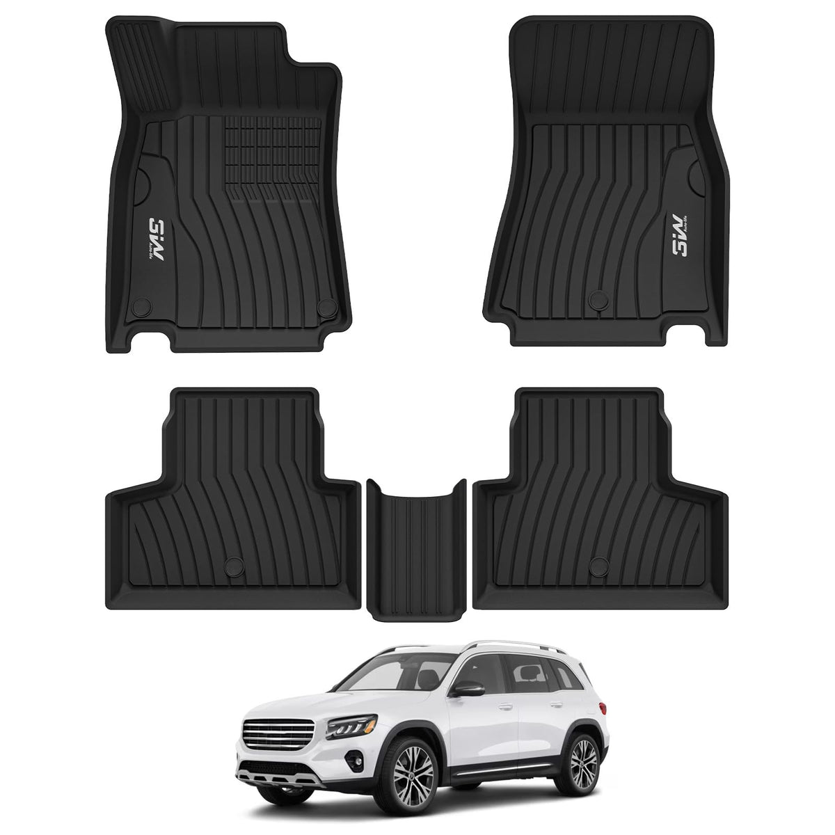 3W GLB250 driver-side floor mat showing precise fit and protection