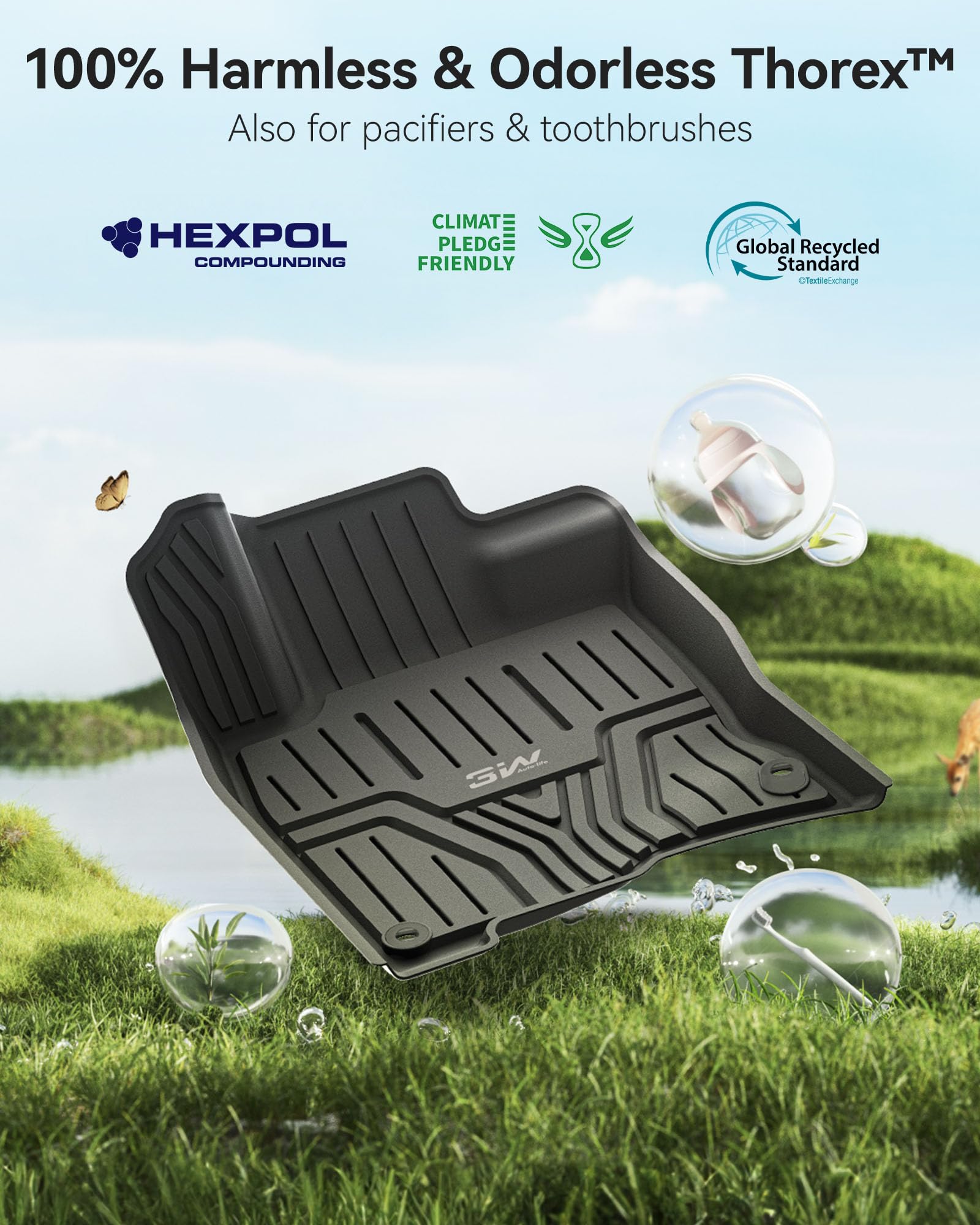 All-season durability keeps Civic floors clean in rain and snow.