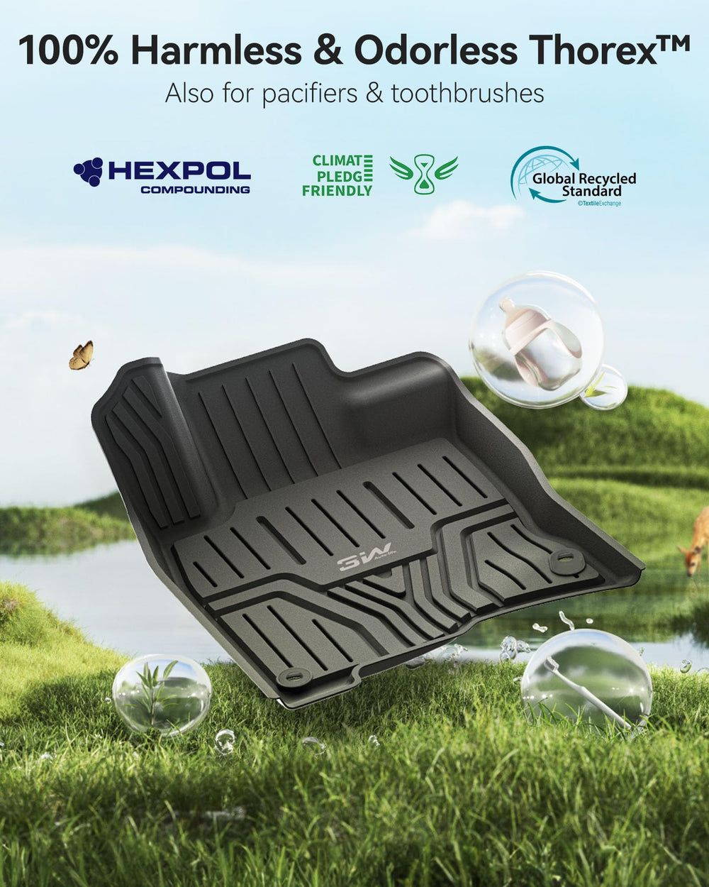 All-season durability keeps Civic floors clean in rain and snow.
