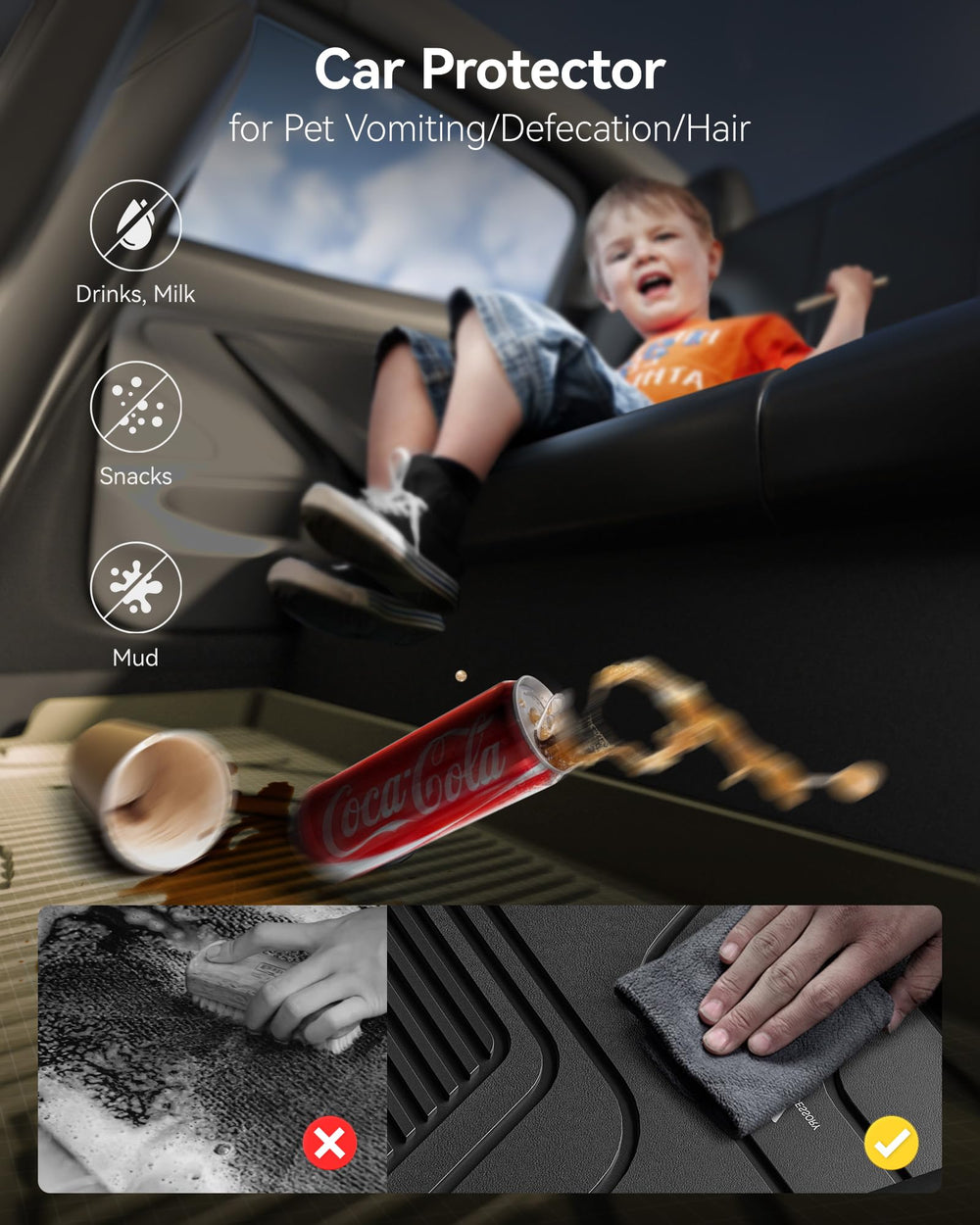 3W floor mats installation guide showing quick setup