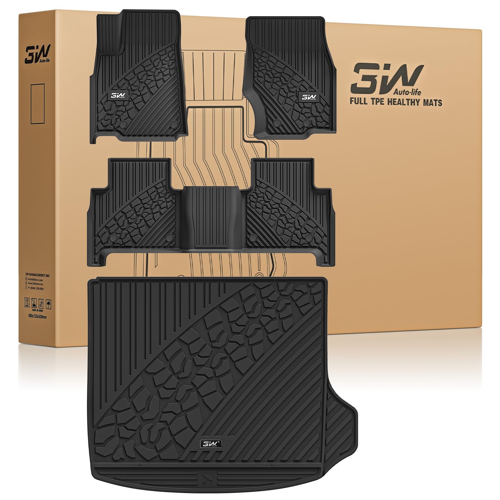 3W floor mats for Jeep Grand Cherokee WL front mats with edge-to-edge protection