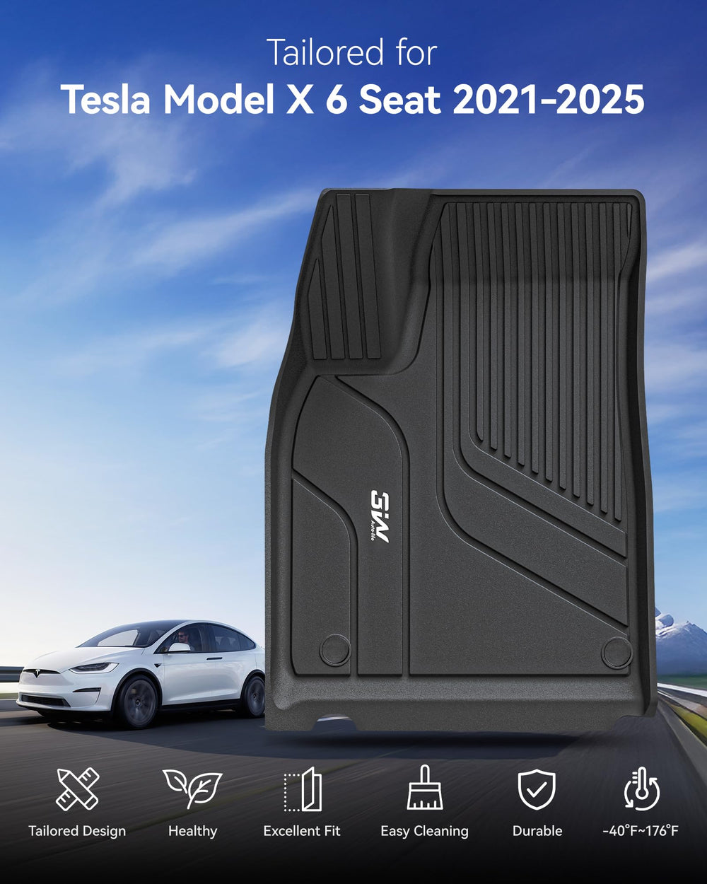 3W floor mats material TPE eco-friendly and odorless for a comfortable cabin.