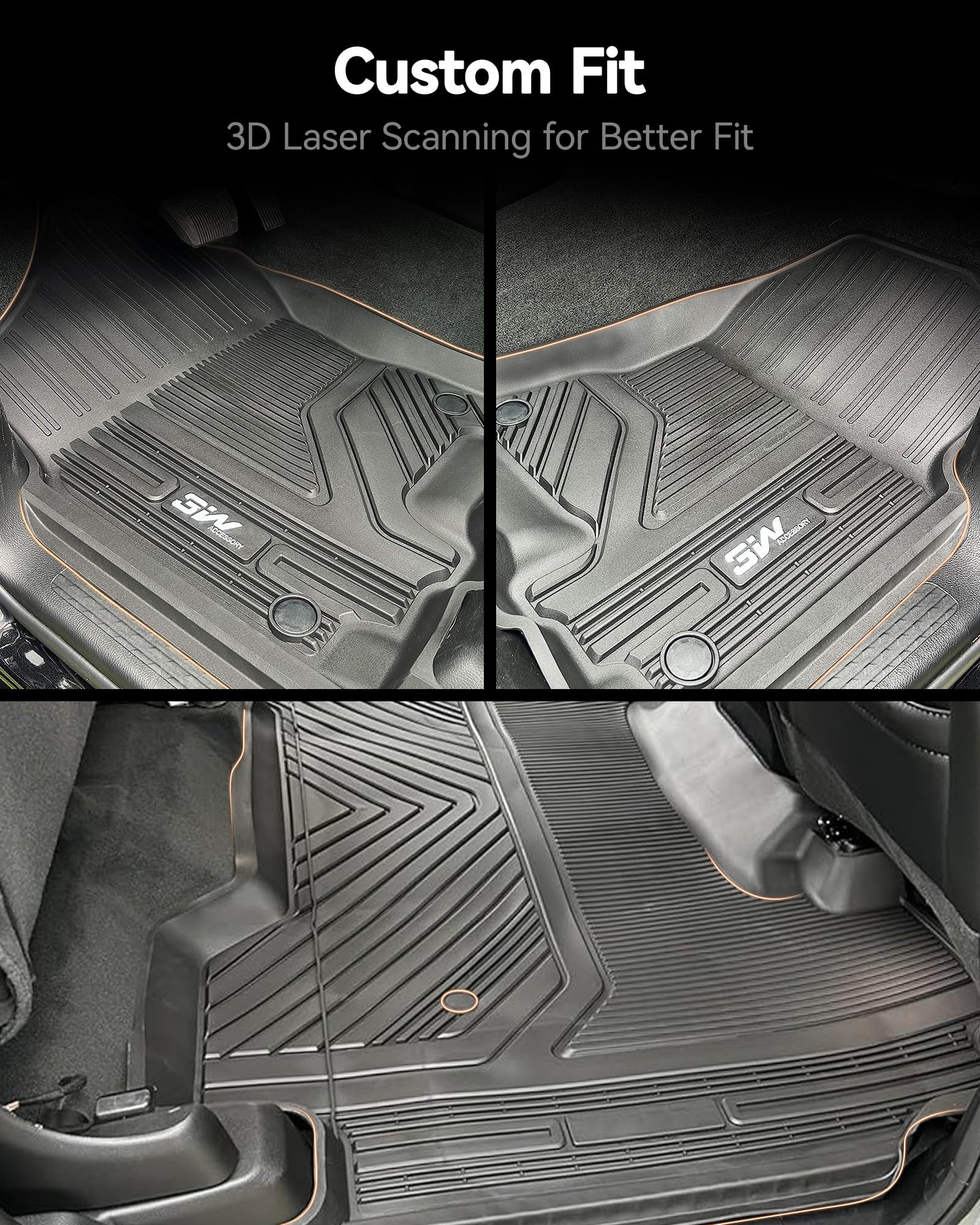 3W floor mats Ram 1500 cabin protection for everyday use and spills.