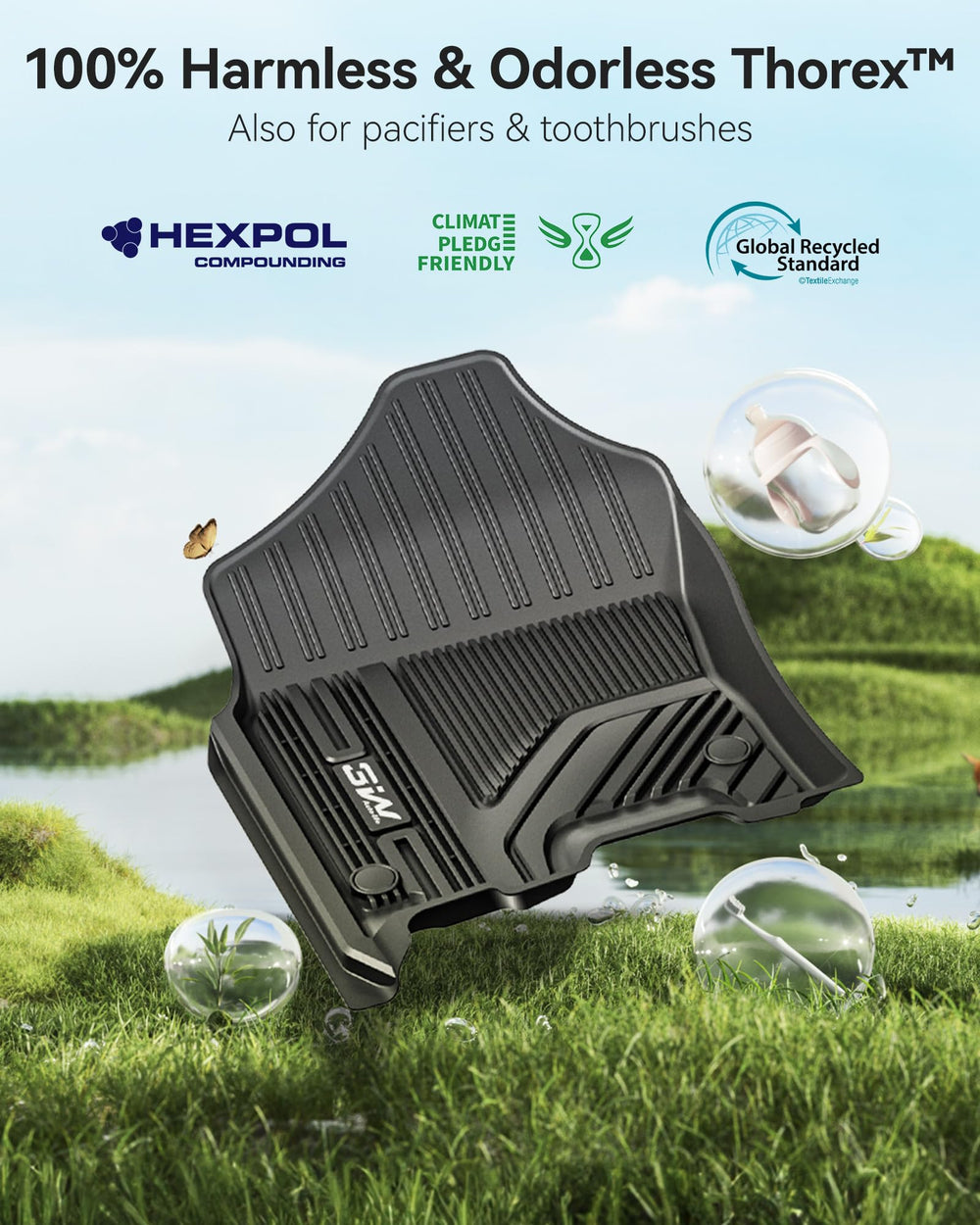 3W floor mats Ram 1500 odorless non-toxic materials for a safer cabin.