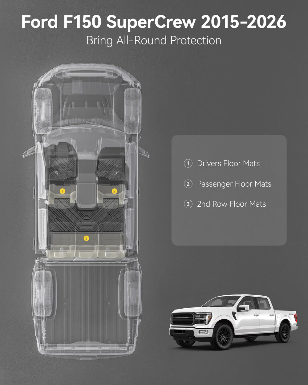 3W folding under-seat storage box included for organized space.