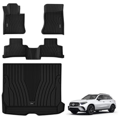 3W floor mats front edge view for GLC with full coverage and all-season protection