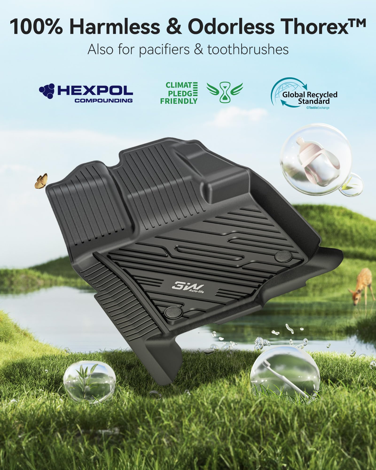 3W laser-scanned custom-fit design for exact edge-to-edge coverage.
