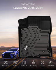 3W Lexus NX floor mats made with TPE material for durability and lasting protection