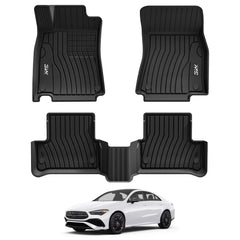 3W Mercedes CLA 250 front row mat showing perfect fit and spill protection