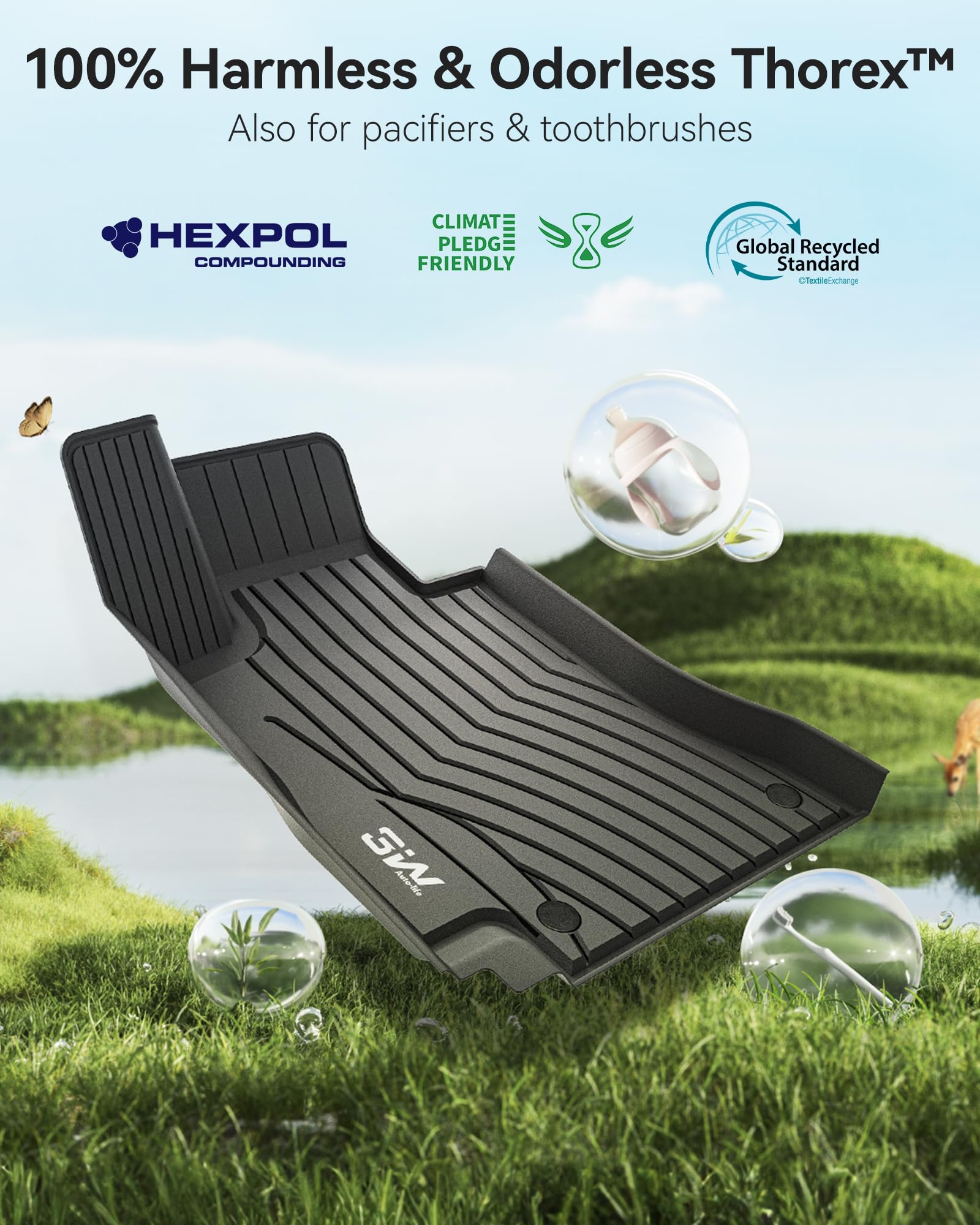 3W non-slip surface helps prevent shifting of floor liners in every drive