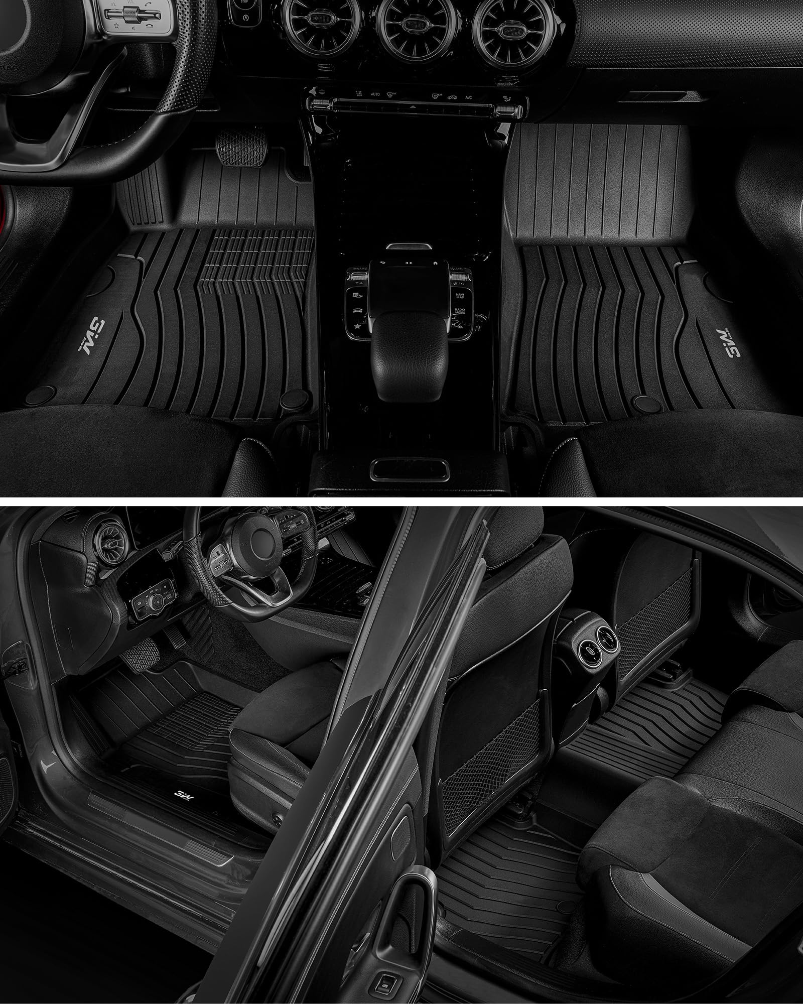 3W Mercedes GLA 250 front row mat features odorless TPE and grip