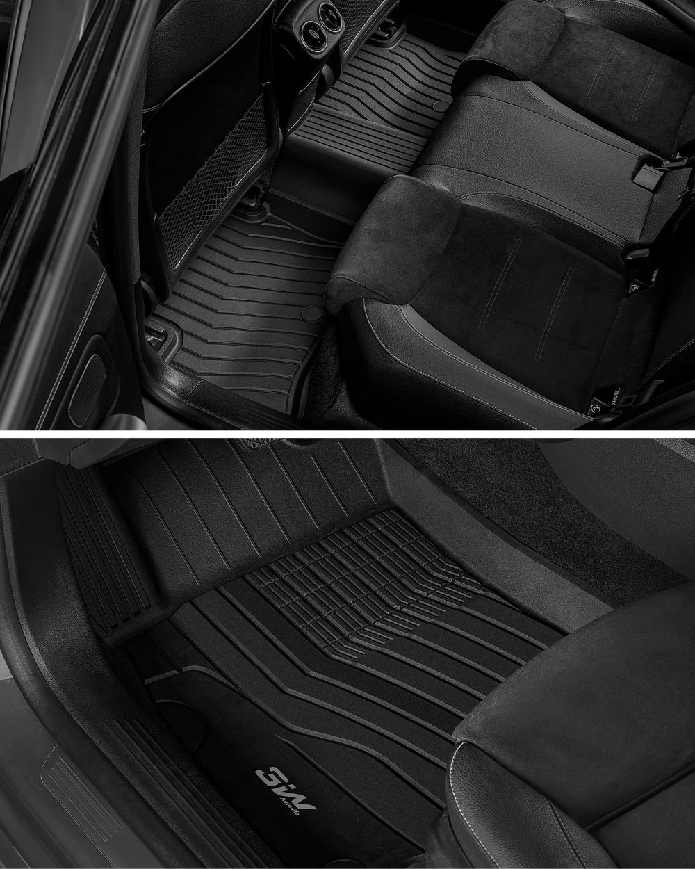 3W Mercedes GLA 250 second row mat with deep grooves for dirt containment