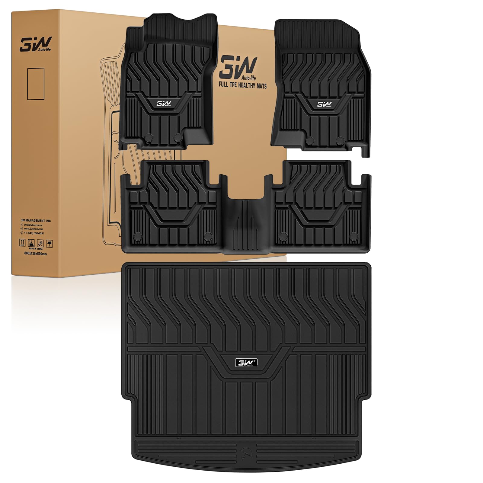 3W Nissan Rogue floor mats with edge-to-edge laser-fit seal the cabin.