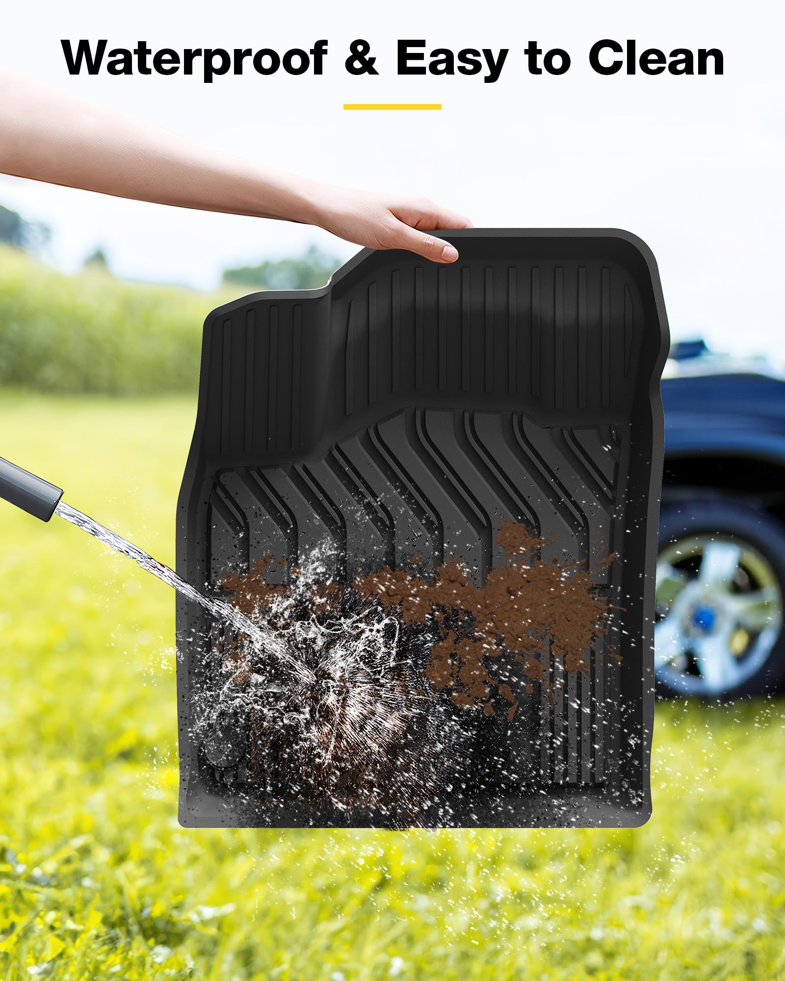 3W Rogue floor mats cover 1st and 2nd rows for full protection.