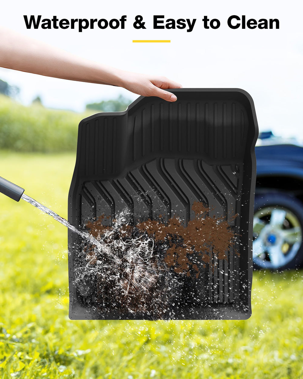 3W Rogue floor mats cover 1st and 2nd rows for full protection.