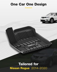 3W Nissan Rogue floor mats show all-weather durability for any season and messes.