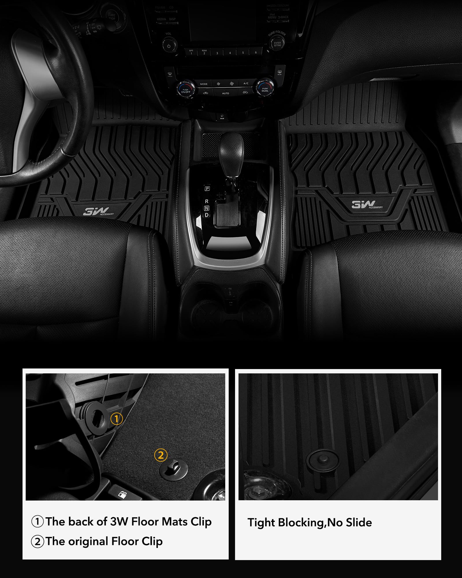 3W Rogue floor liner in non-toxic TPE keeps interior smelling fresh.