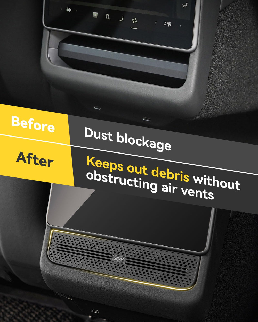 3W rear vent dust protection guard helps maintain airflow clarity