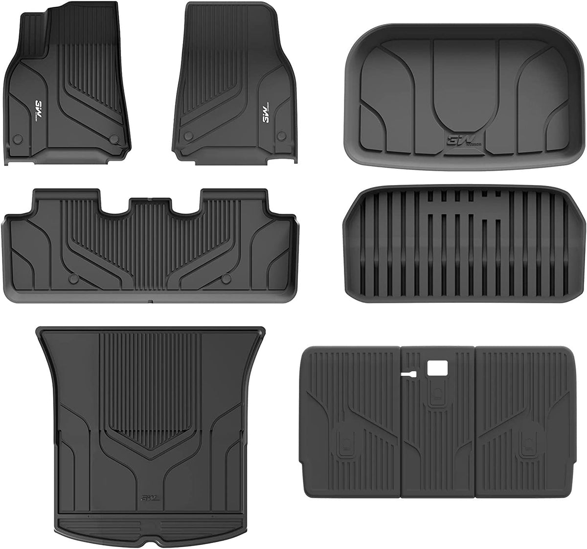 3W Tesla Model Y driver-side floor mat liner showing edge-to-edge protection