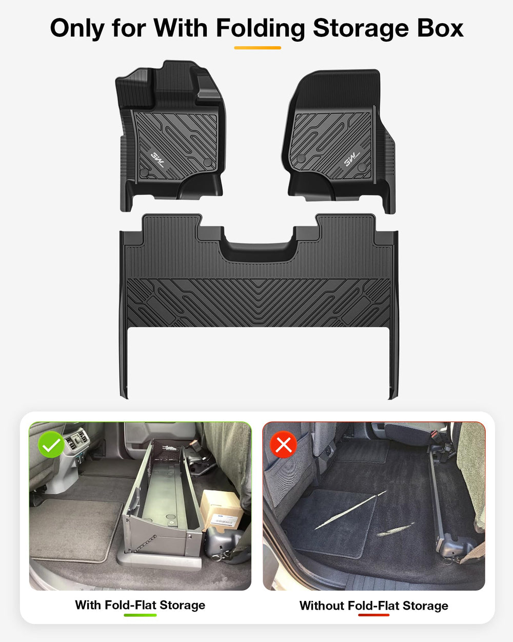 3W TPE all-weather floor liner protecting the cabin from mud and water.