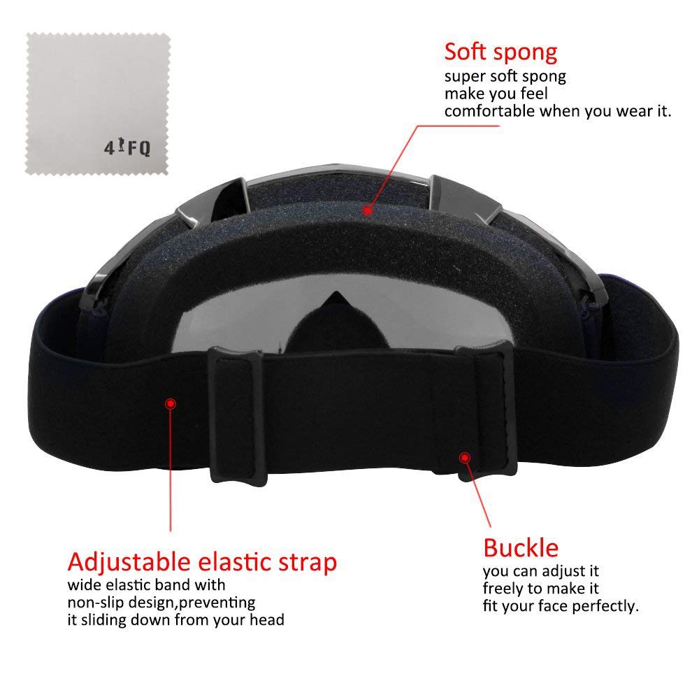 4-FQ anti-fog scratch-resistant lens for clear vision in varying riding conditions.