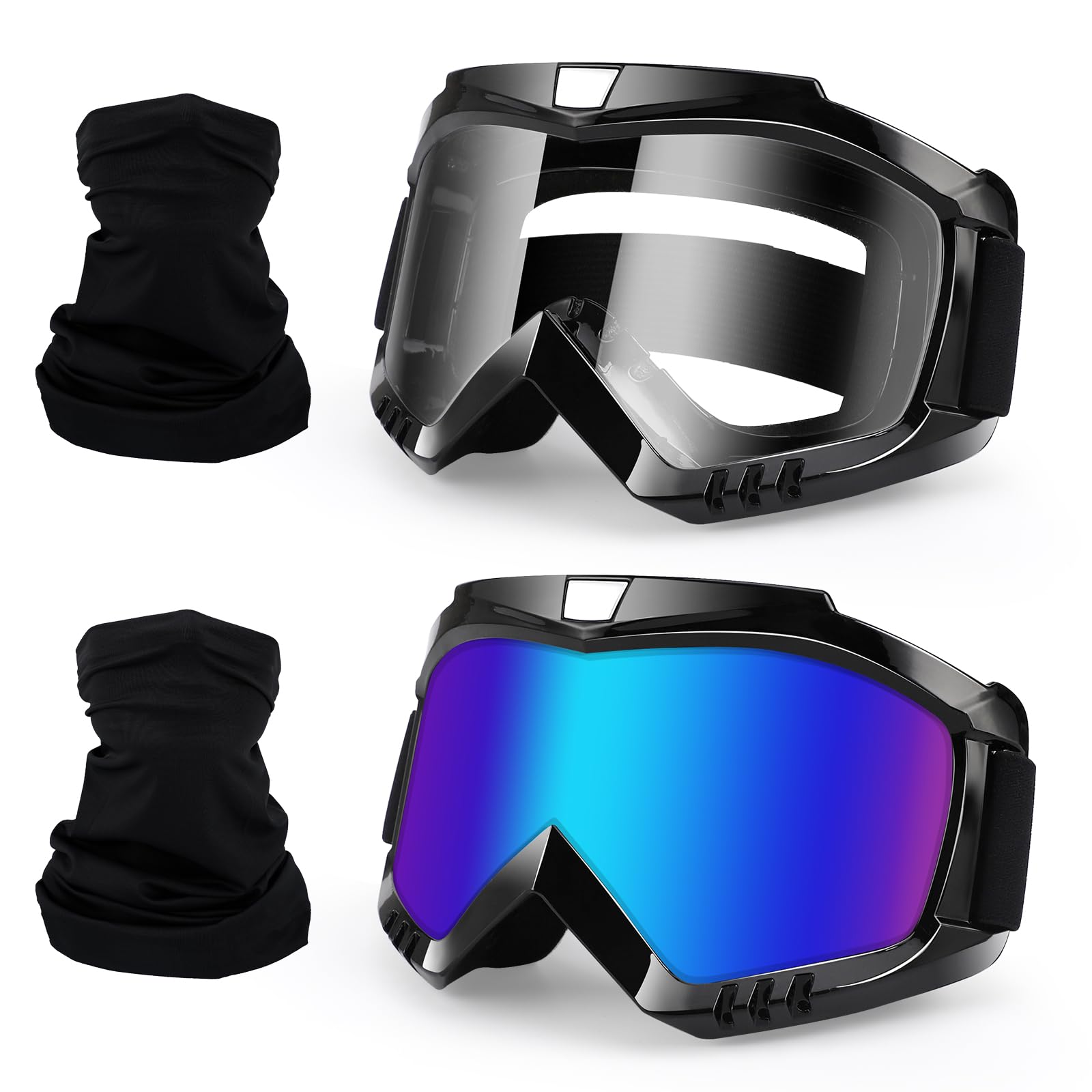 4-FQ motorcycle goggles 2-pack front view for dirt bike rides.