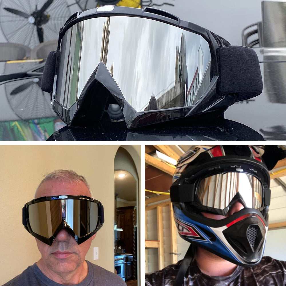4-FQ goggles with OTG bendable frame fitting over glasses during rides