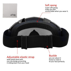 4-FQ windproof and dustproof goggles protect eyes on rugged trails.