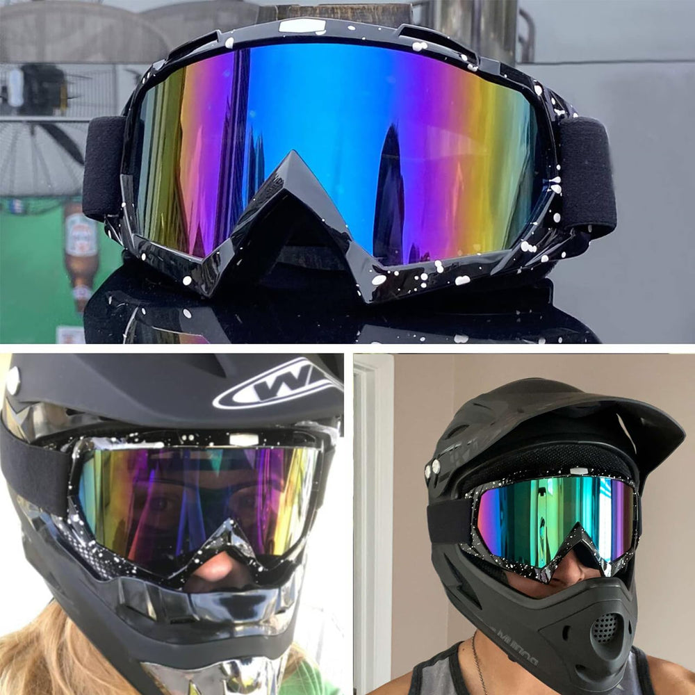 4-FQ goggles with multi-color reflective lens for glare control and clear vision.