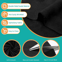4Bang black suede headliner fabric, 96x65 inch sheet, ideal for roofs.