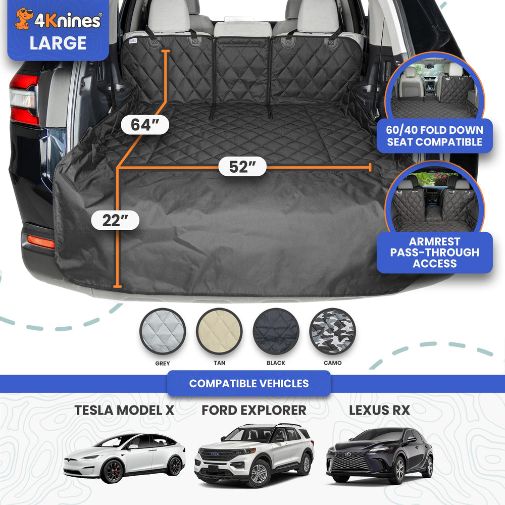 4Knines cargo liner non-slip back stays in place during drives