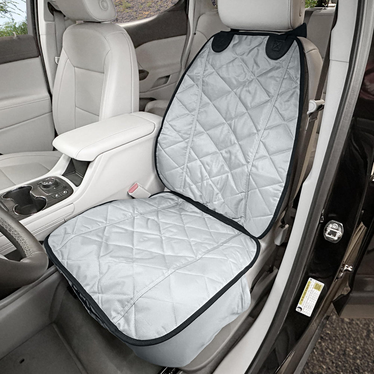 4Knines front seat dog cover grey waterproof protects the seat from dirt and fur