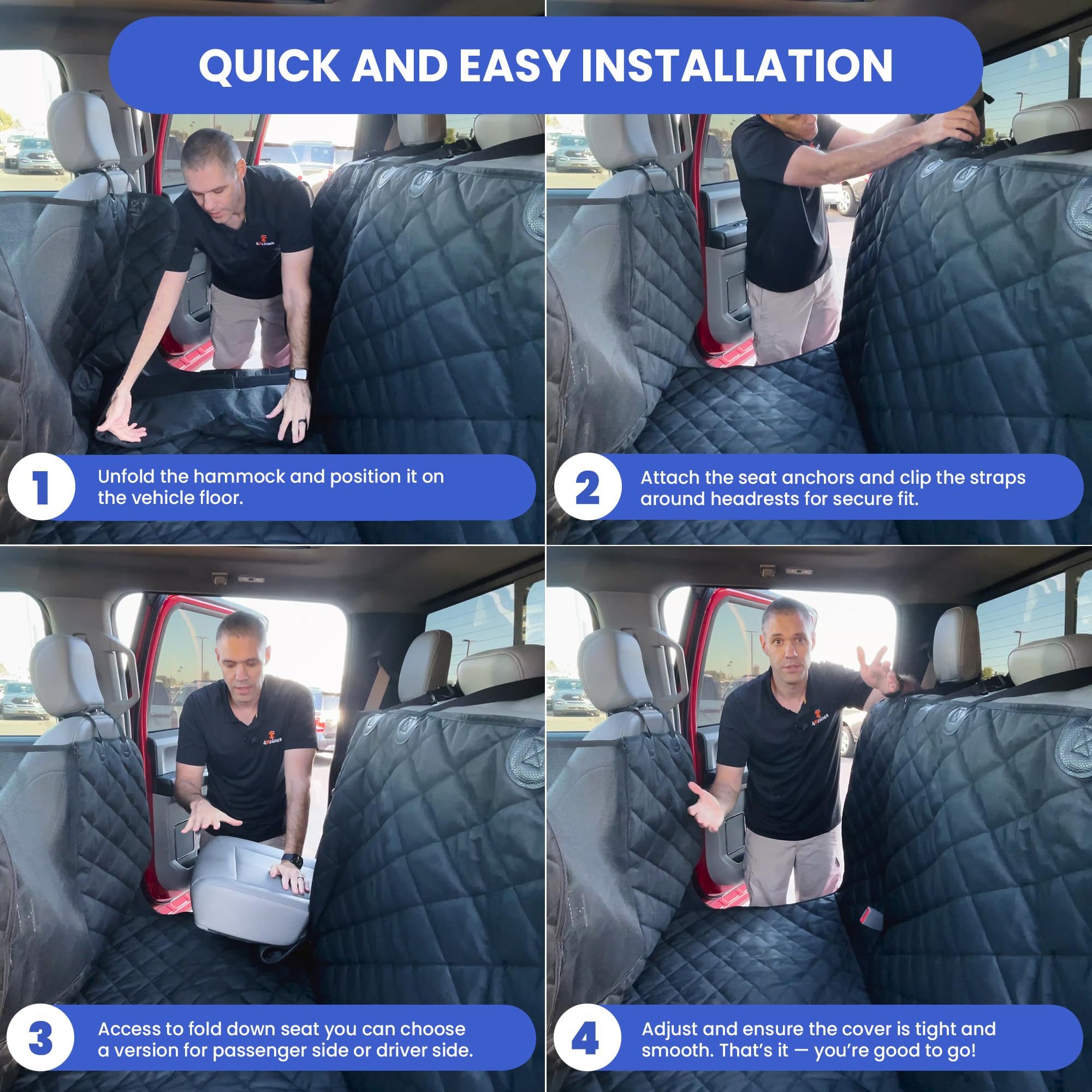 4Knines non-slip backing keeps the hammock in place during travel