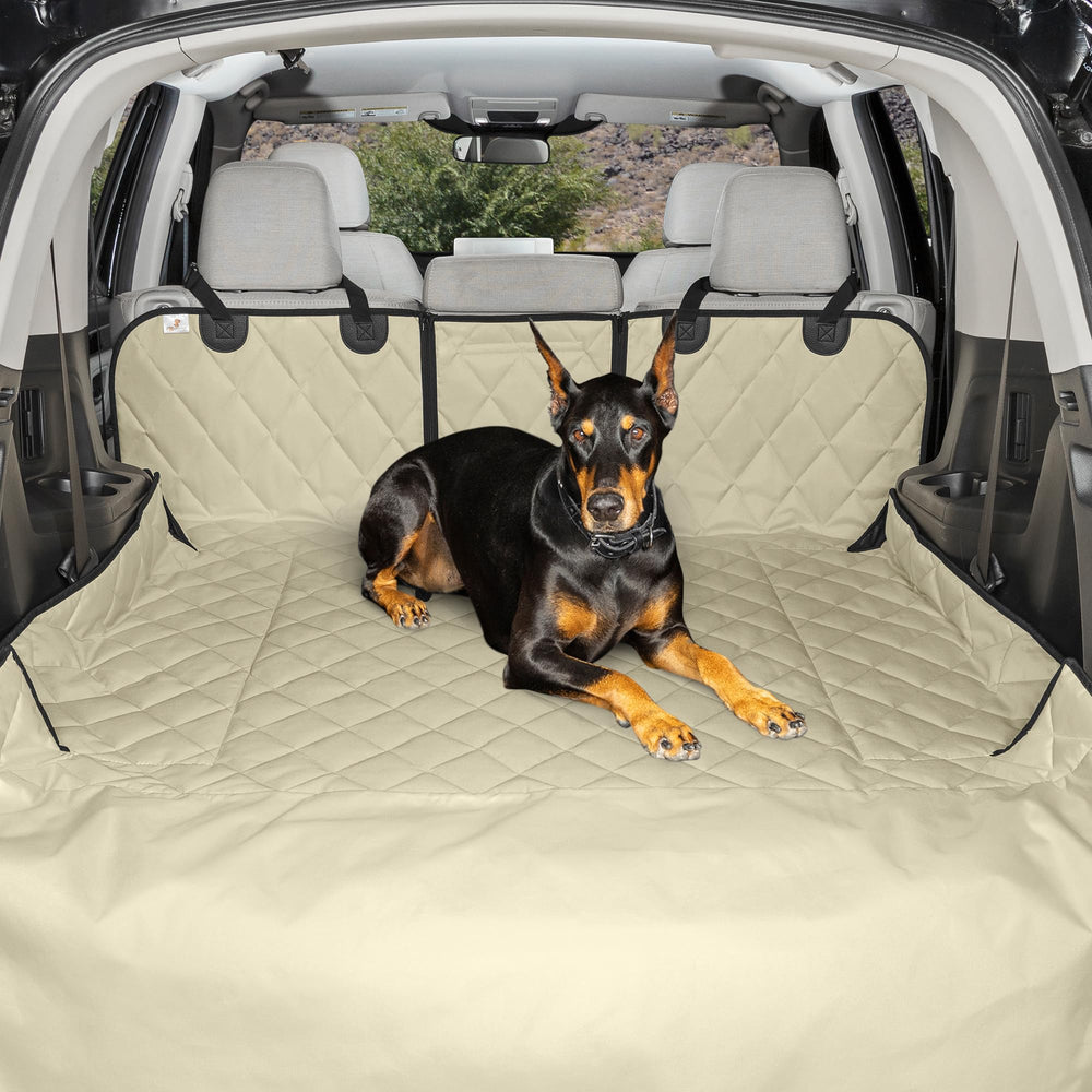 4Knines Split Cargo Liner with custom-fit for 60/40 SUVs protects cargo from spills.
