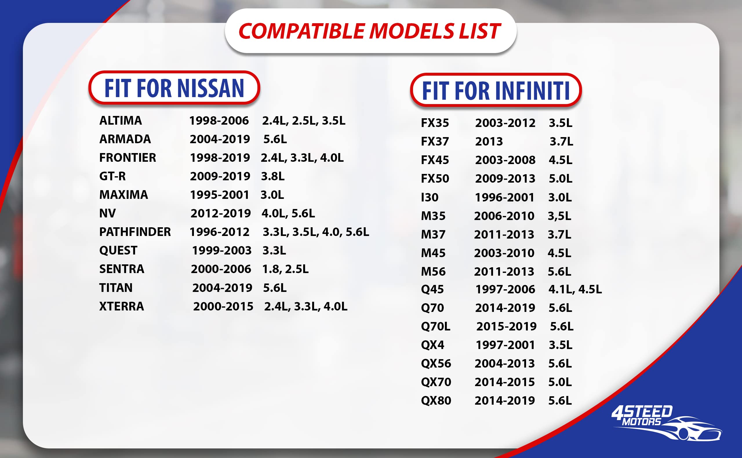 4STEED MOTORS OEM engine oil filter 15208-31u0a; compatible interchange with Nissan Infiniti models