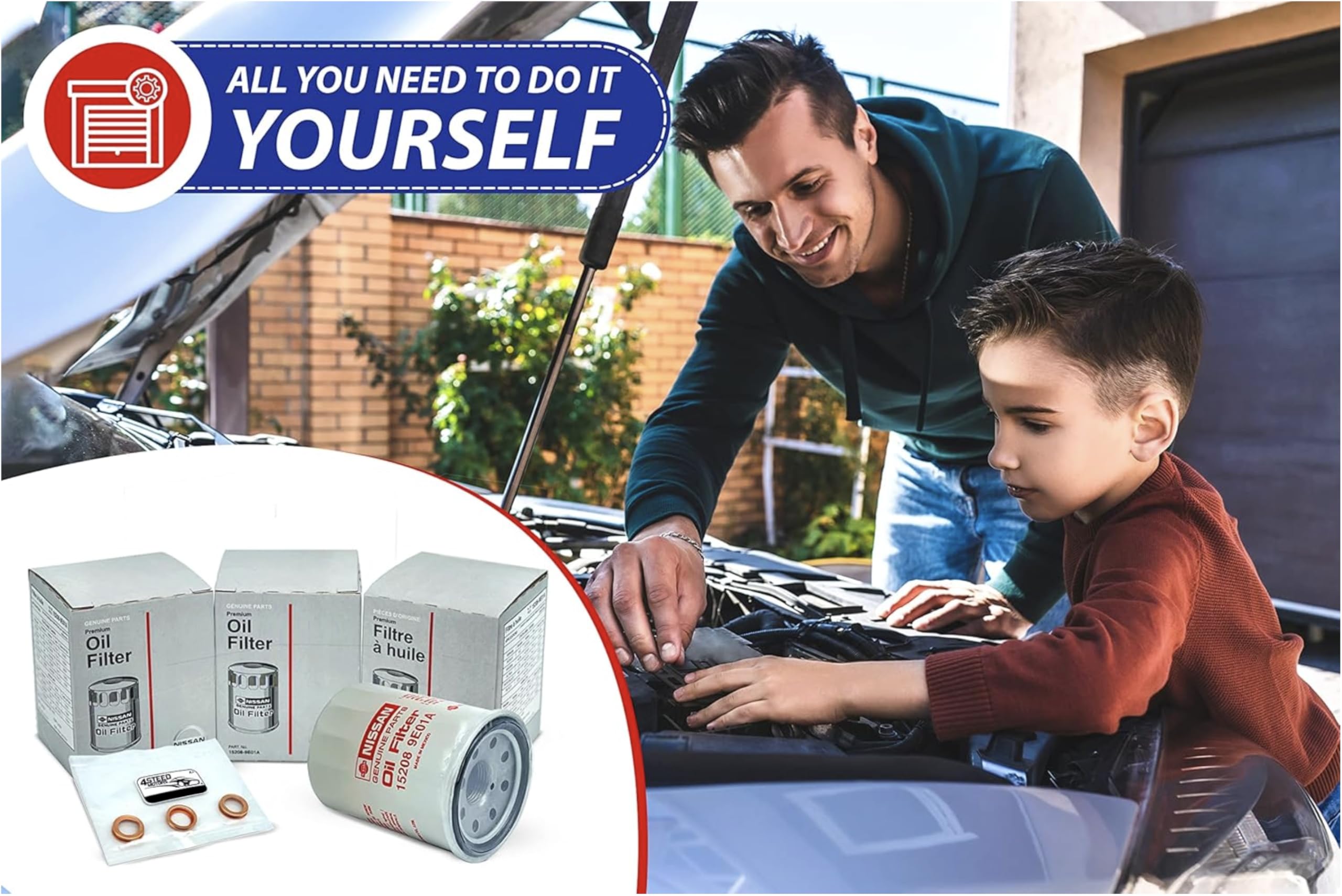 4STEED MOTORS oil filter triple pack; convenient kit for oil changes