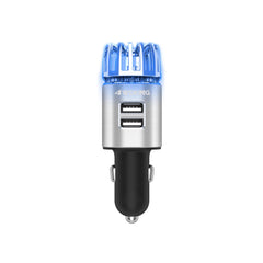 4WDKING car air purifier ionic silver with dual USB charger for cleaner in-cabin air