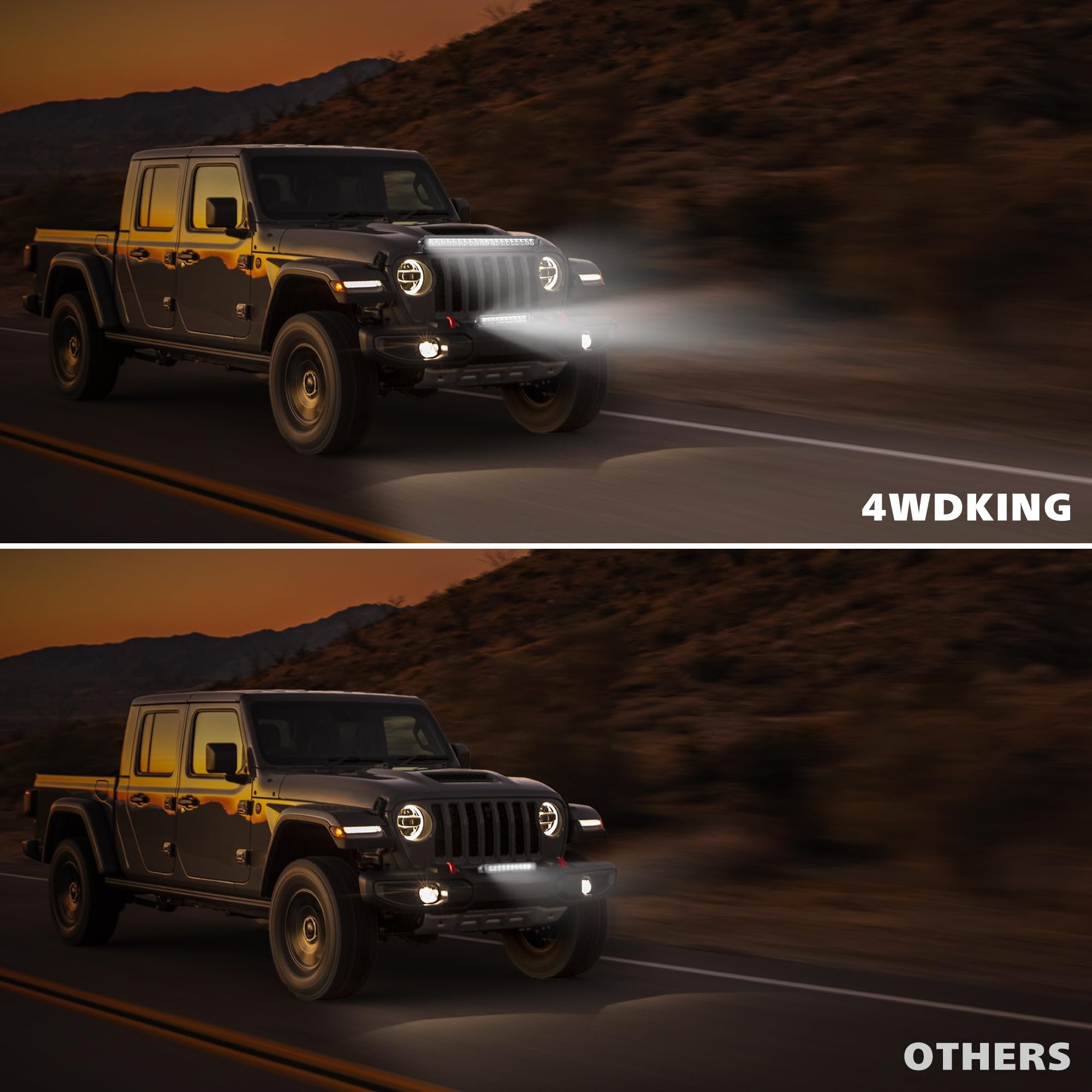 4WDKING 52-inch light bar anti-reverse design protects vehicle electronics