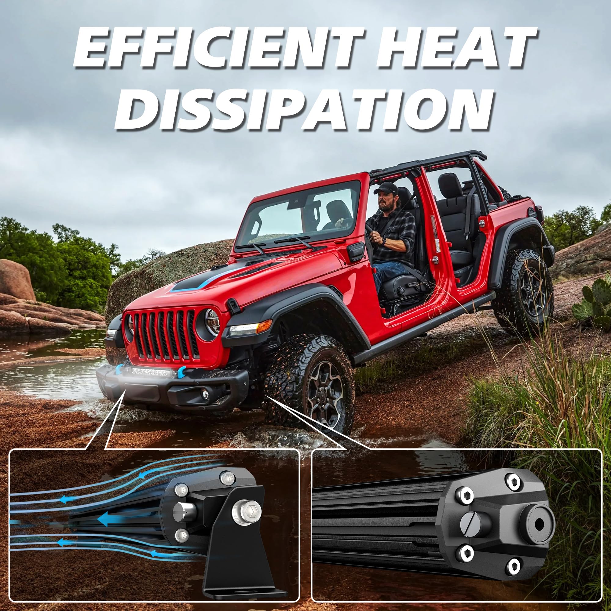 4WDKING 52-inch IP69K waterproof light bar withstands harsh trails and rain