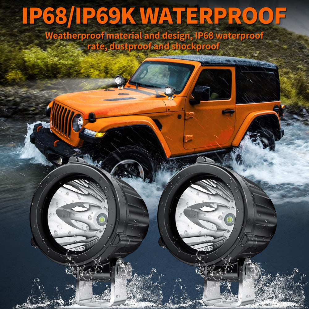 4WDKING two-pack off-road light kit for dual-illumination setups.