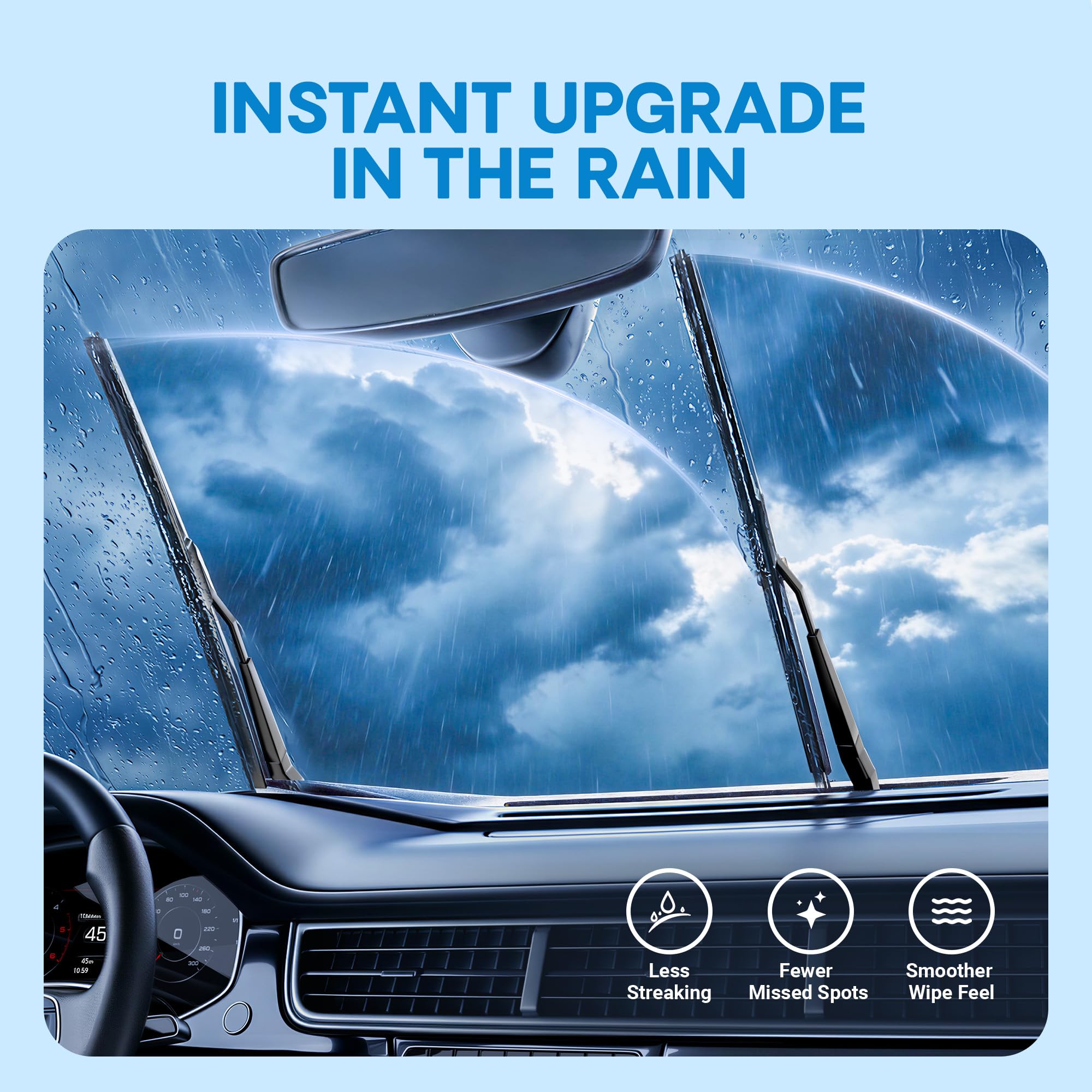 5 PLUS 20-inch windshield wiper blades teflon glide edge supports cleaner passes