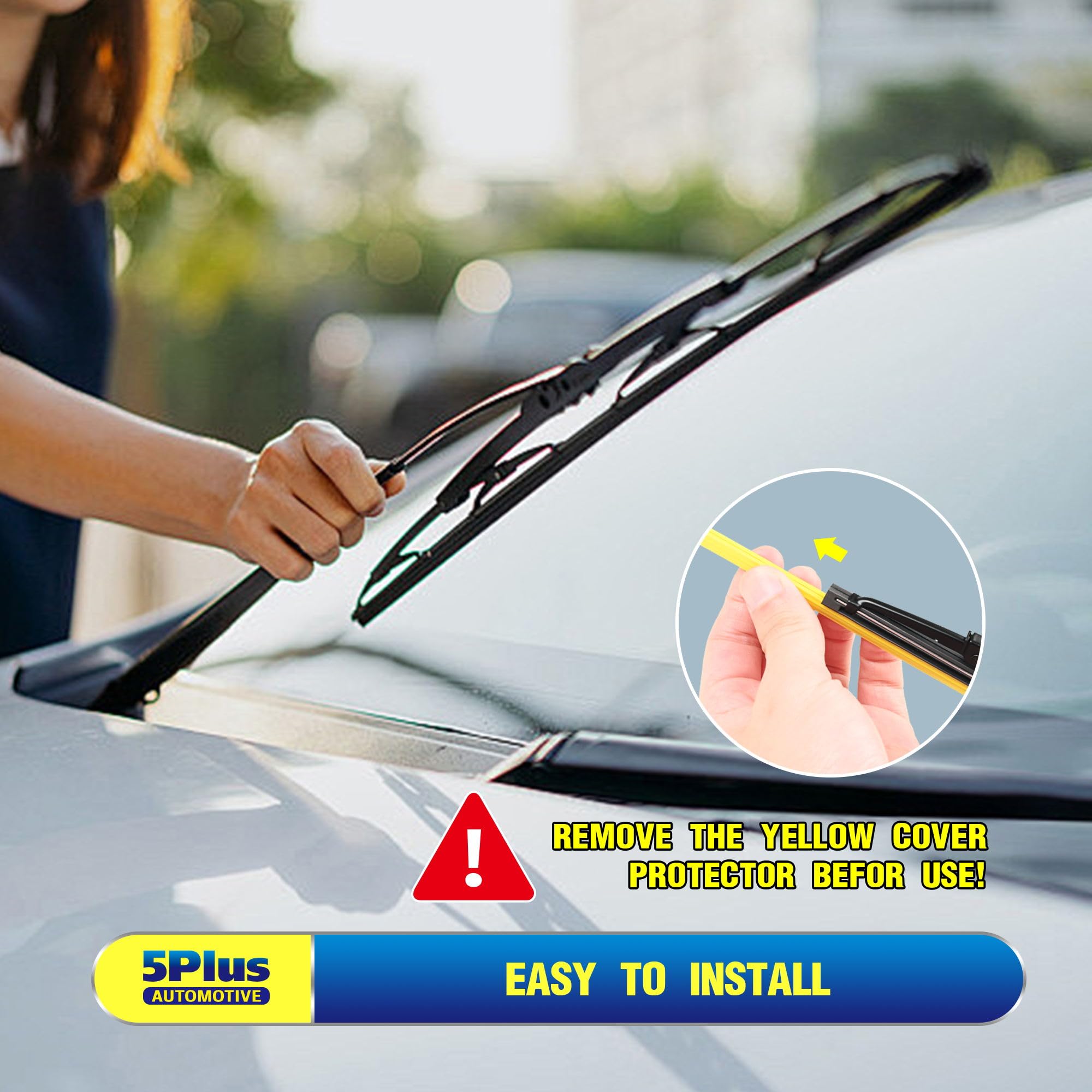 5 PLUS 22-inch wiper blades for clear visibility in rain and spray