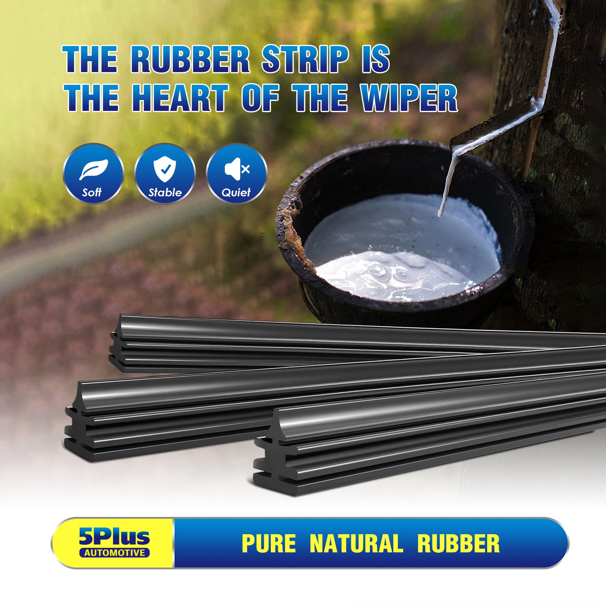 5 PLUS 22-inch wiper blades eight pressure points ensure even contact