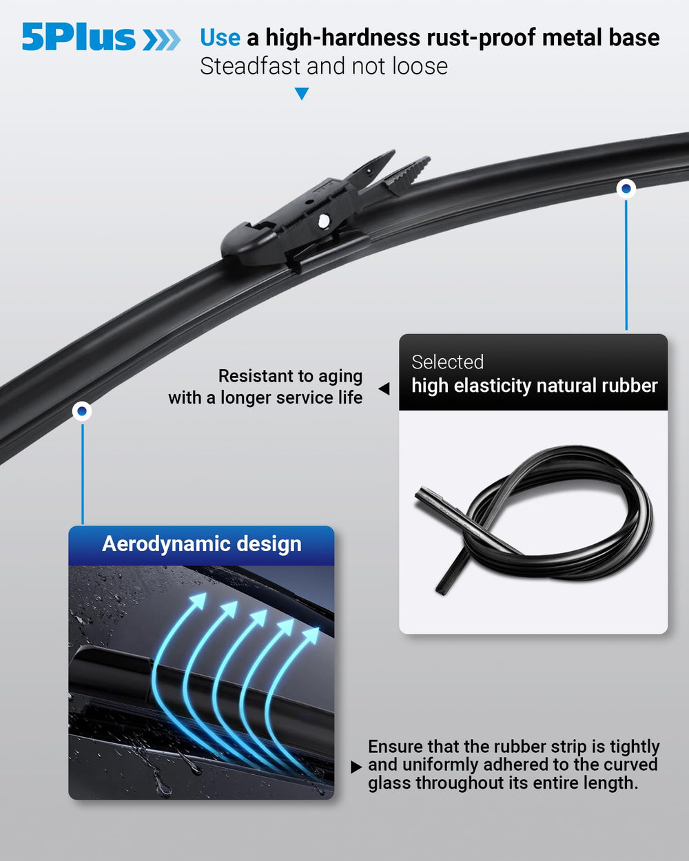 5 PLUS wipers install in about one minute for swift DIY replacement on Toyota Sequoia