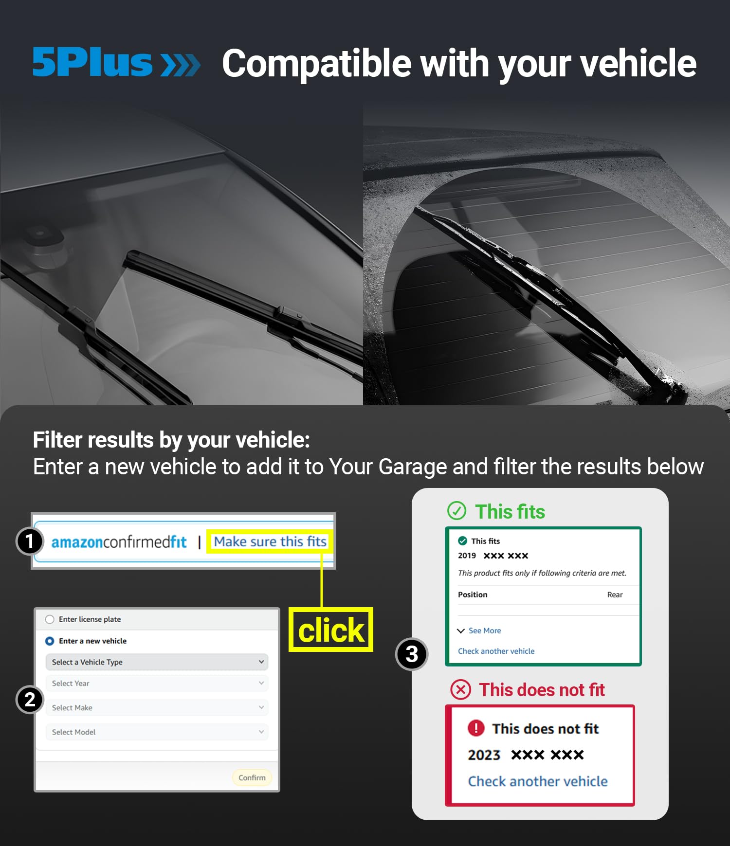 5 PLUS Highlander 18-inch wiper blade—precise fit for clean windshield.