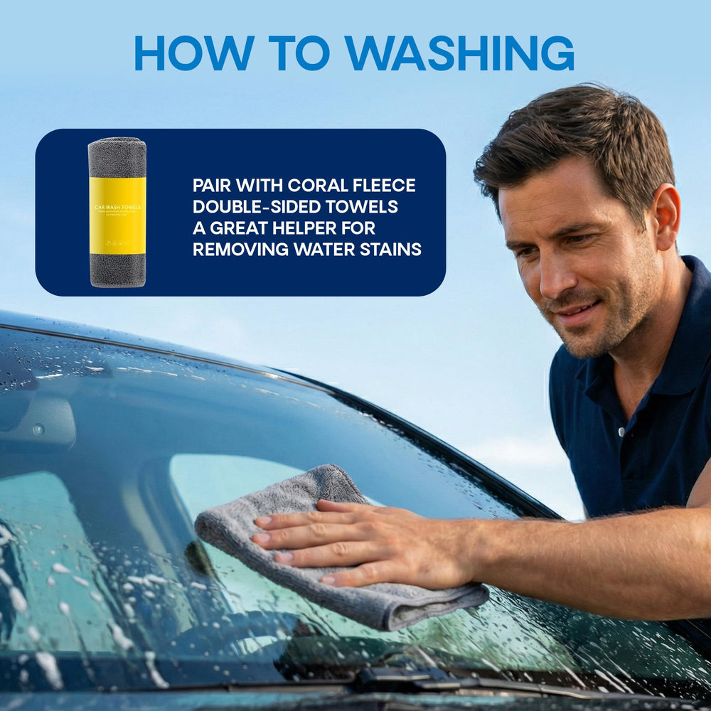 5 PLUS suede coral fleece cleaning towel included.