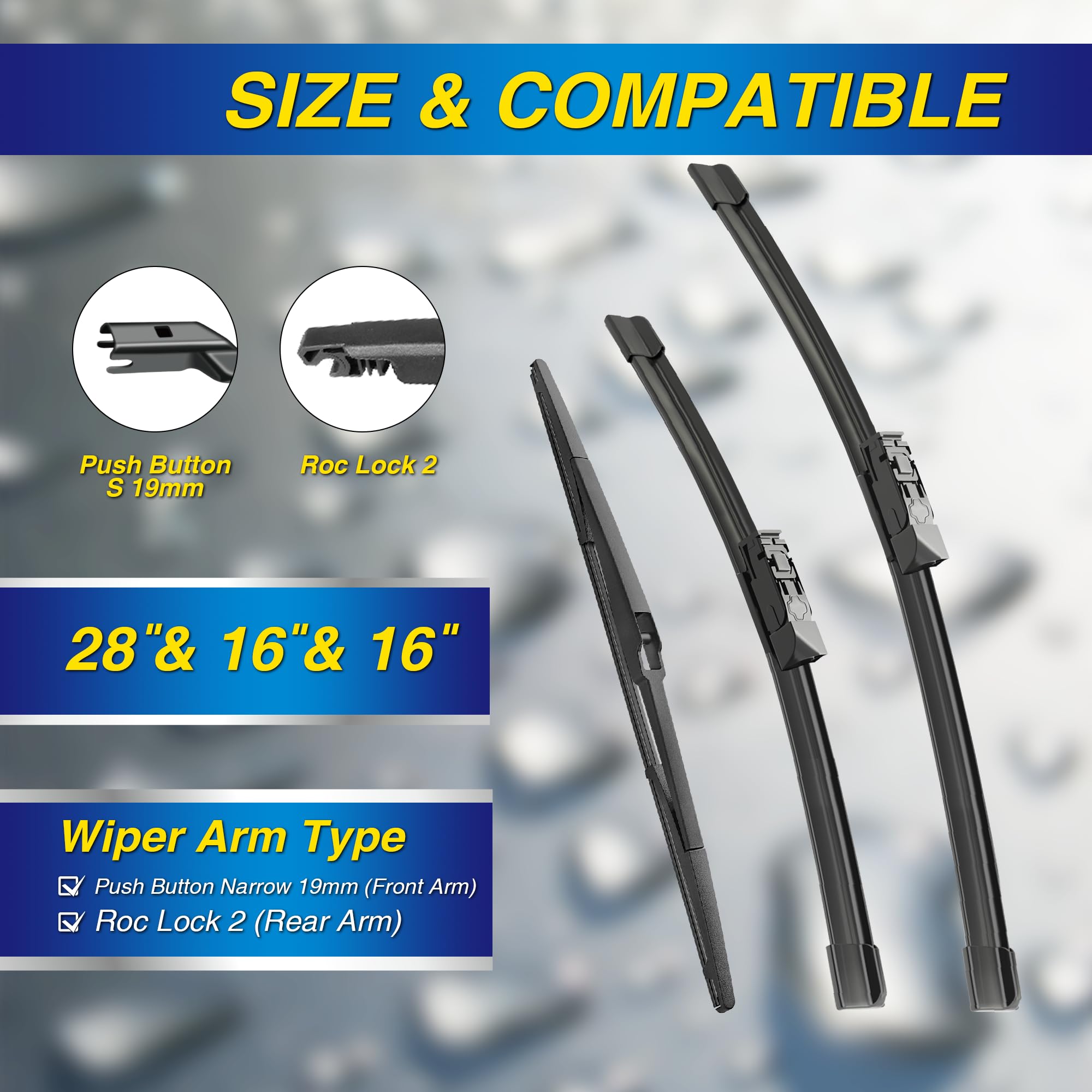5 PLUS Prius 16-inch passenger wiper blade for smooth wipe
