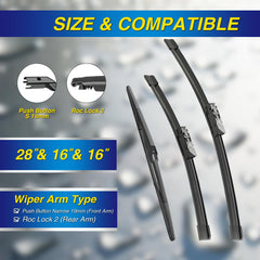 5 PLUS Prius 16-inch passenger wiper blade for smooth wipe
